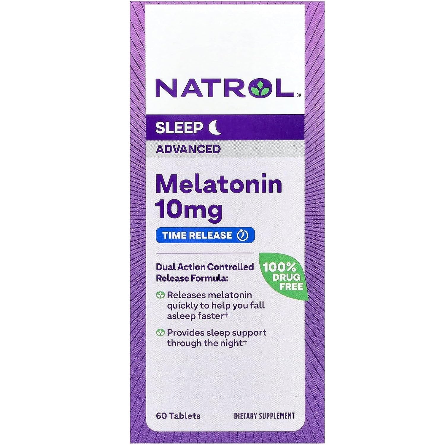 Natrol Melatonina 10 mg, envase de 60 tabletas, inicio de sueño más suave