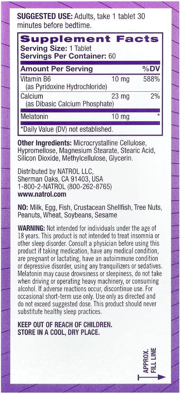 Natrol Melatonina 10 mg en caja de 3, enfoque en conveniencia