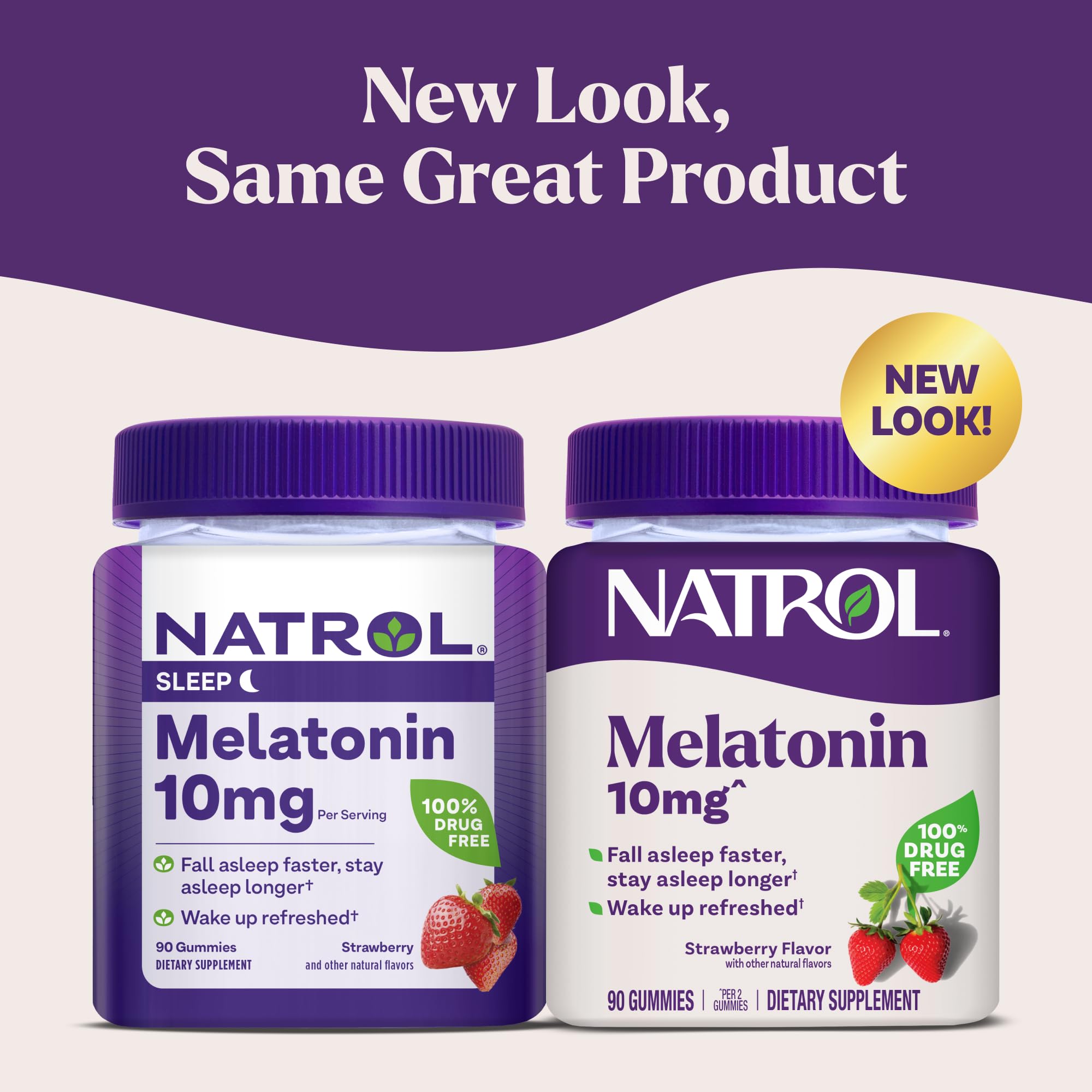 Gomitas Natrol Melatonina 10 mg de fresa, sabor agradable para rutina nocturna.