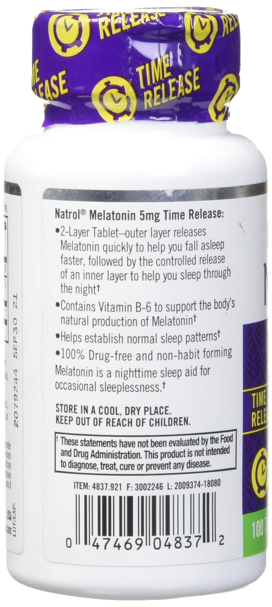 Natrol Melatonina liberación de 8 horas para continuidad nocturna