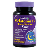 Natrol Melatonina liberación sostenida 5 mg, para descanso nocturno estable.