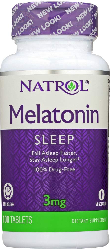 Natrol Melatonina 3 mg, paquete de cuatro frascos, apoyo al sueño nocturno.