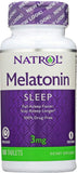 Natrol Melatonina 3 mg, paquete de cuatro frascos, apoyo al sueño nocturno.