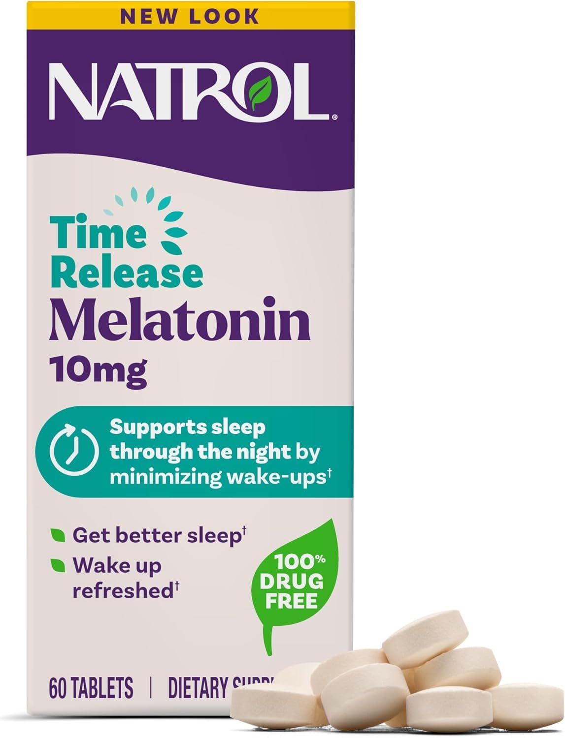Natrol melatonina avanzada, bote frontal, promueve sueño reparador.