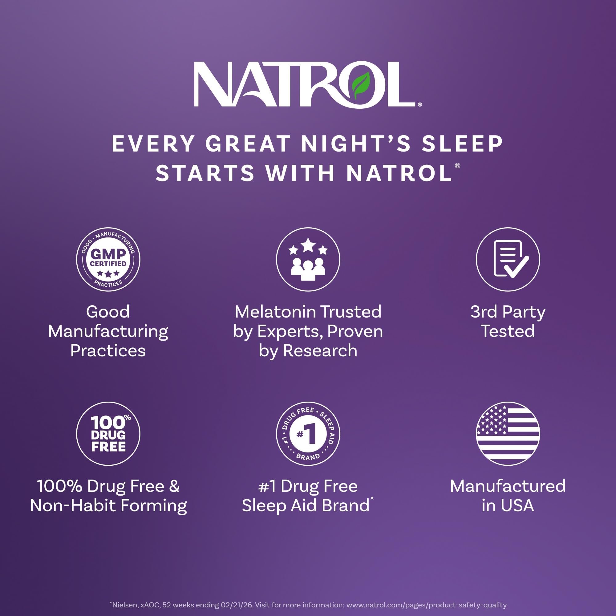 Natrol Sueño y Restaurar, mezcla con melatonina para apoyo al inicio del sueño.