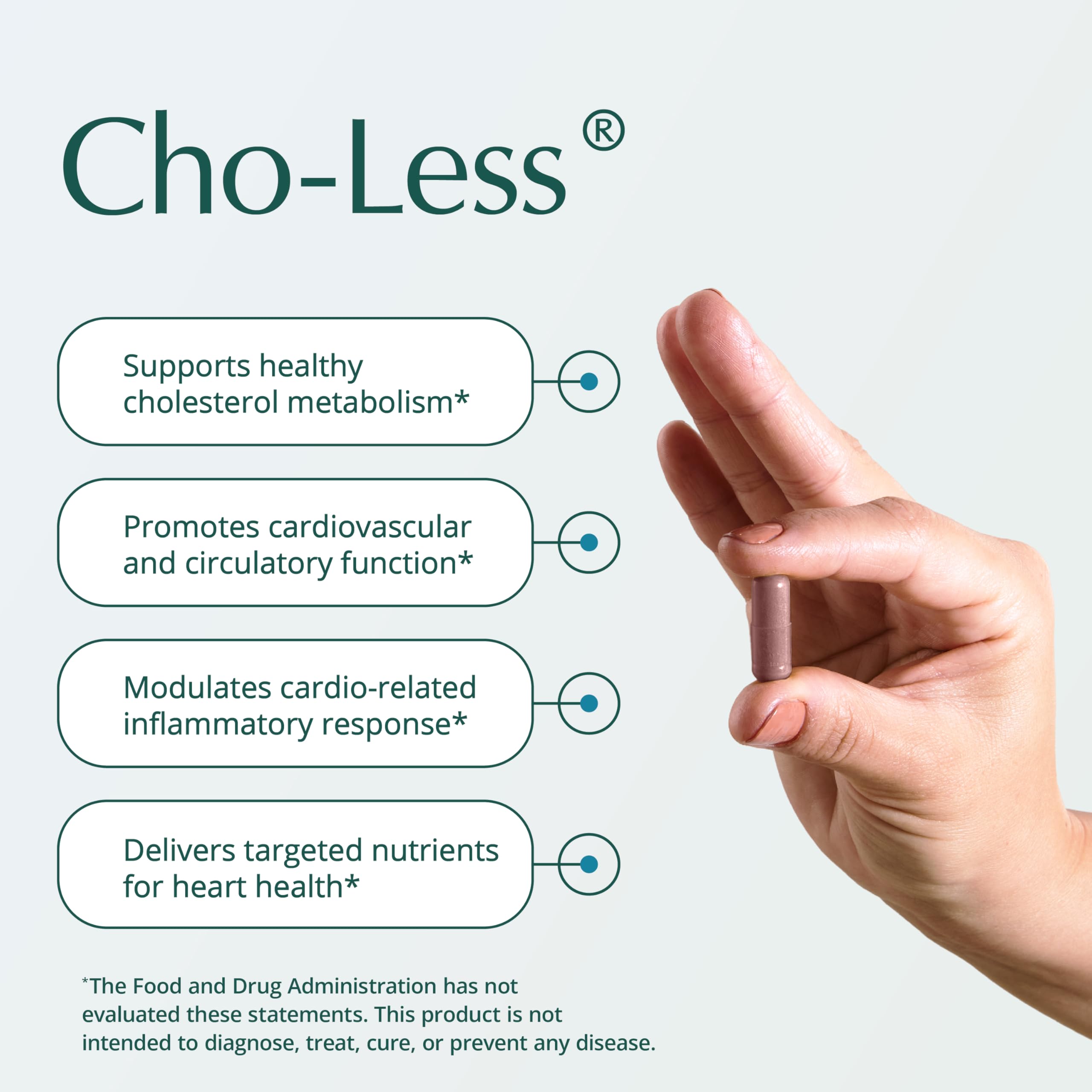 Natura Health Products Cho-Less botella visible y etiqueta clara para uso diario.