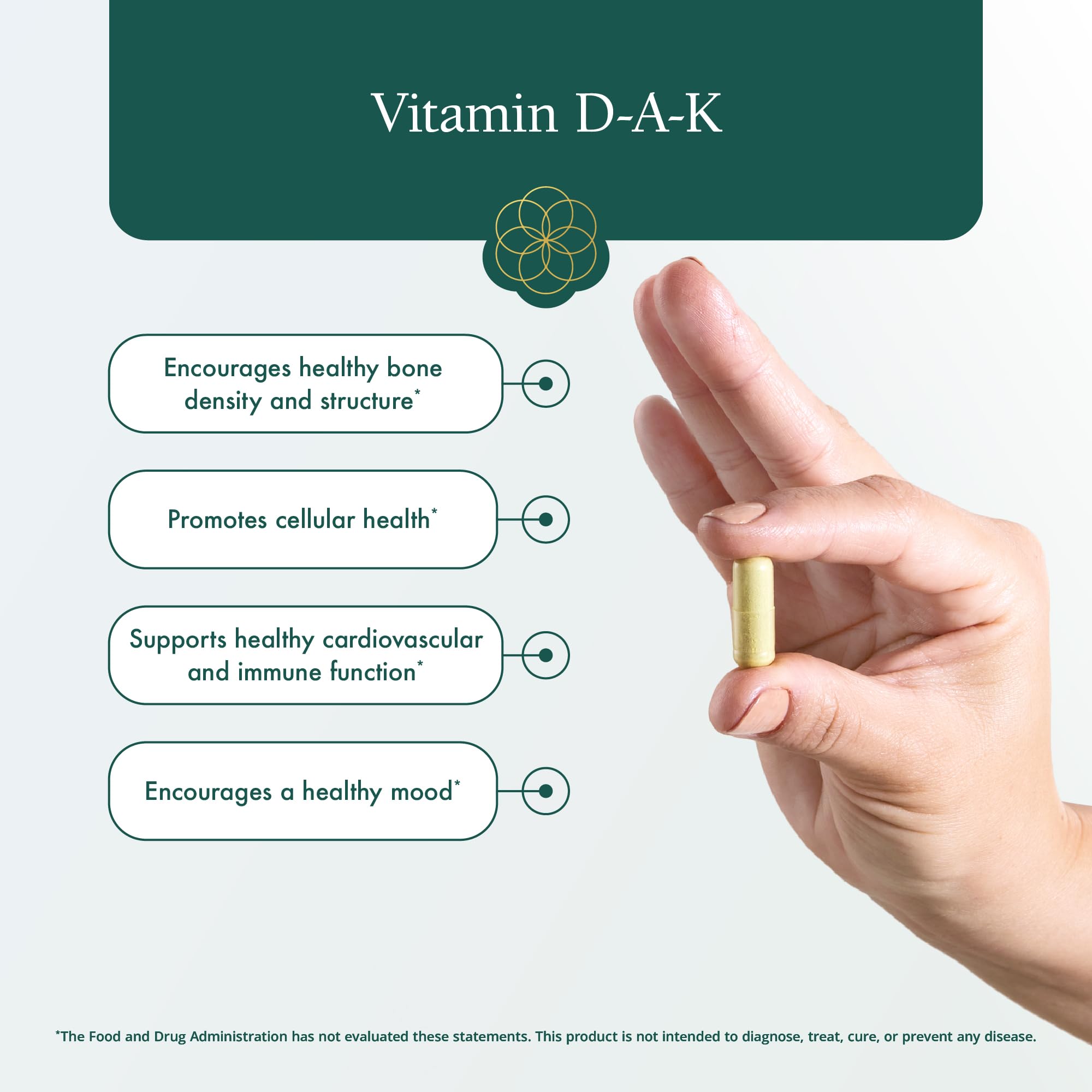 Natura Health Products Vitamin D-A-K: dosis diaria recomendada para apoyar funciones corporales de forma práctica