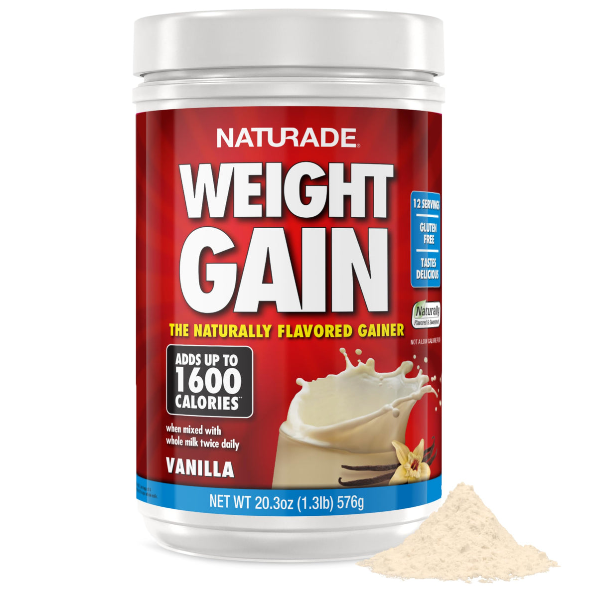 Naturade Weight Gain, sabor vainilla, apoyo calórico equilibrado para días activos.