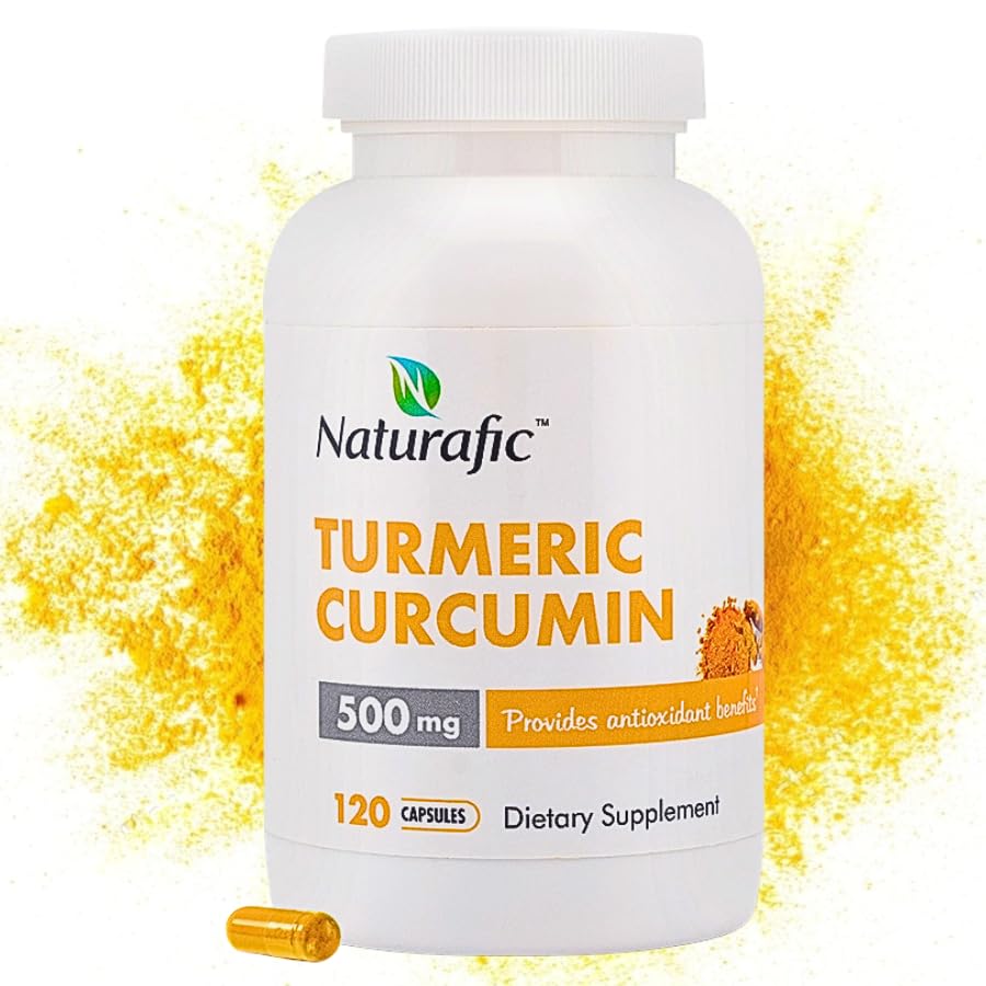 Naturafic cúrcuma curcumina cápsulas, 500 mg para uso diario