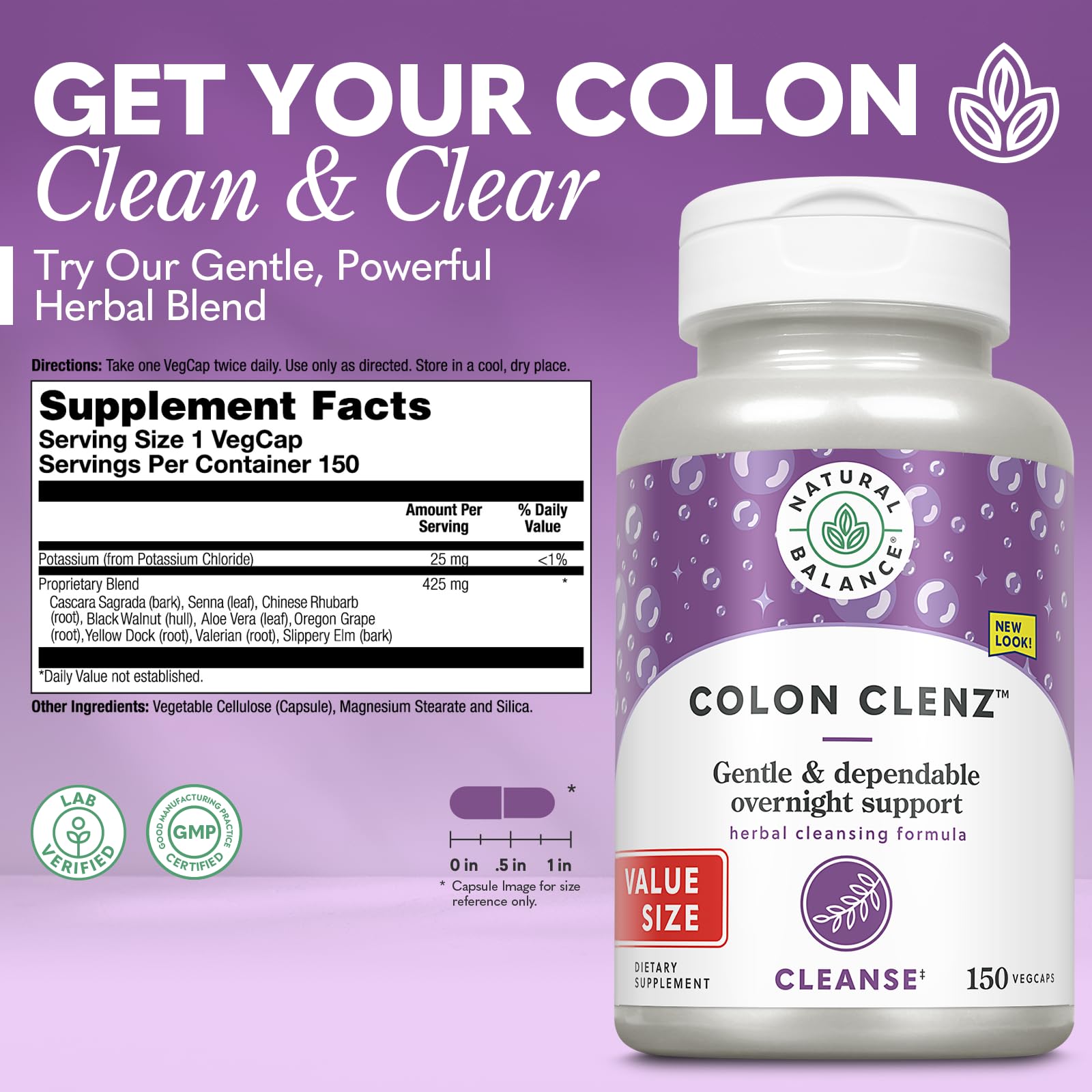 Natural Balance Colon Clenz: etiqueta con información clara y confiable