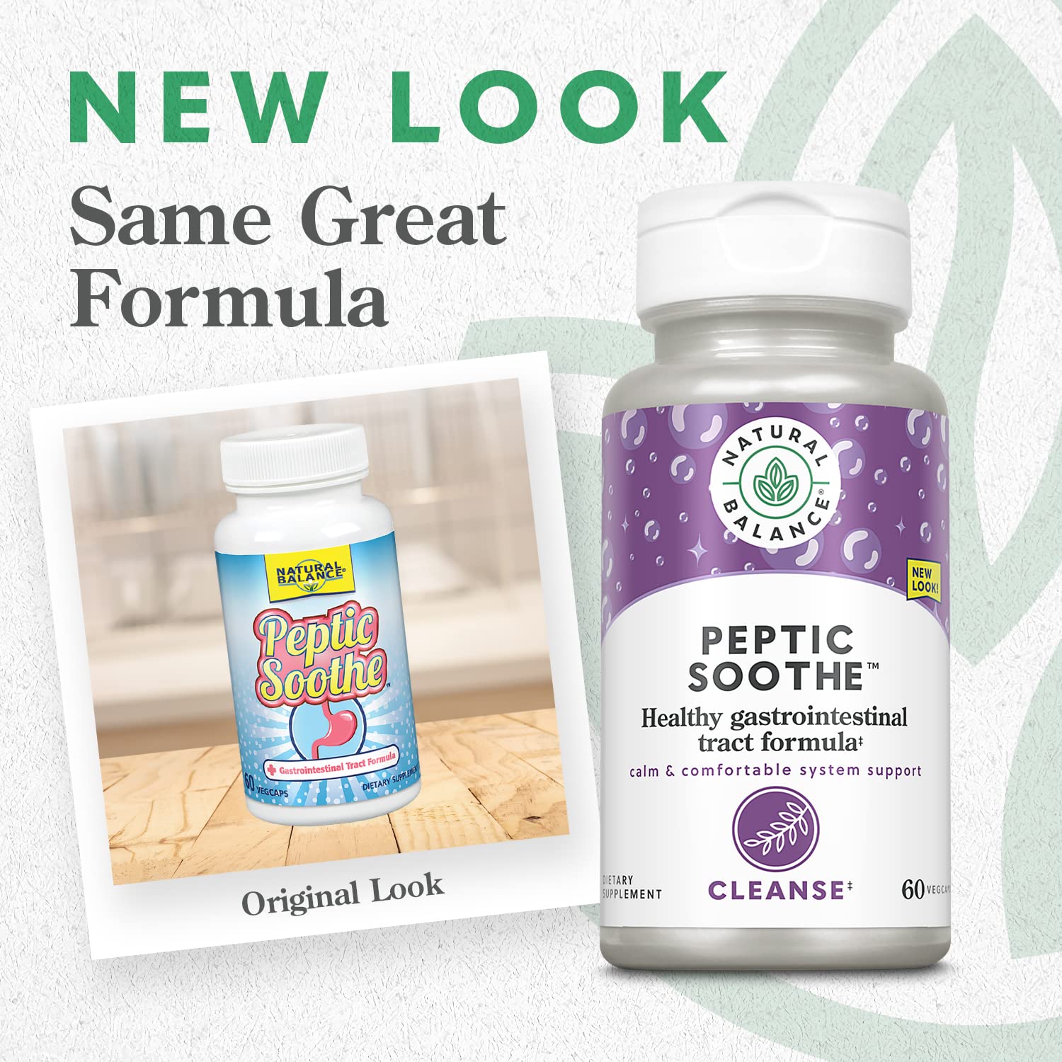 Natural Balance Peptic Soothe: cápsulas vegetales para confort estomacal diario.