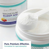 Natural BioScience Magnesium Sleep, mezcla-en-agua, sabor frambuesa-limón, fácil de tomar.