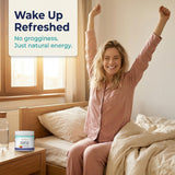 Natural BioScience Magnesium Sleep, vaso con agua, muestra una toma rápida.