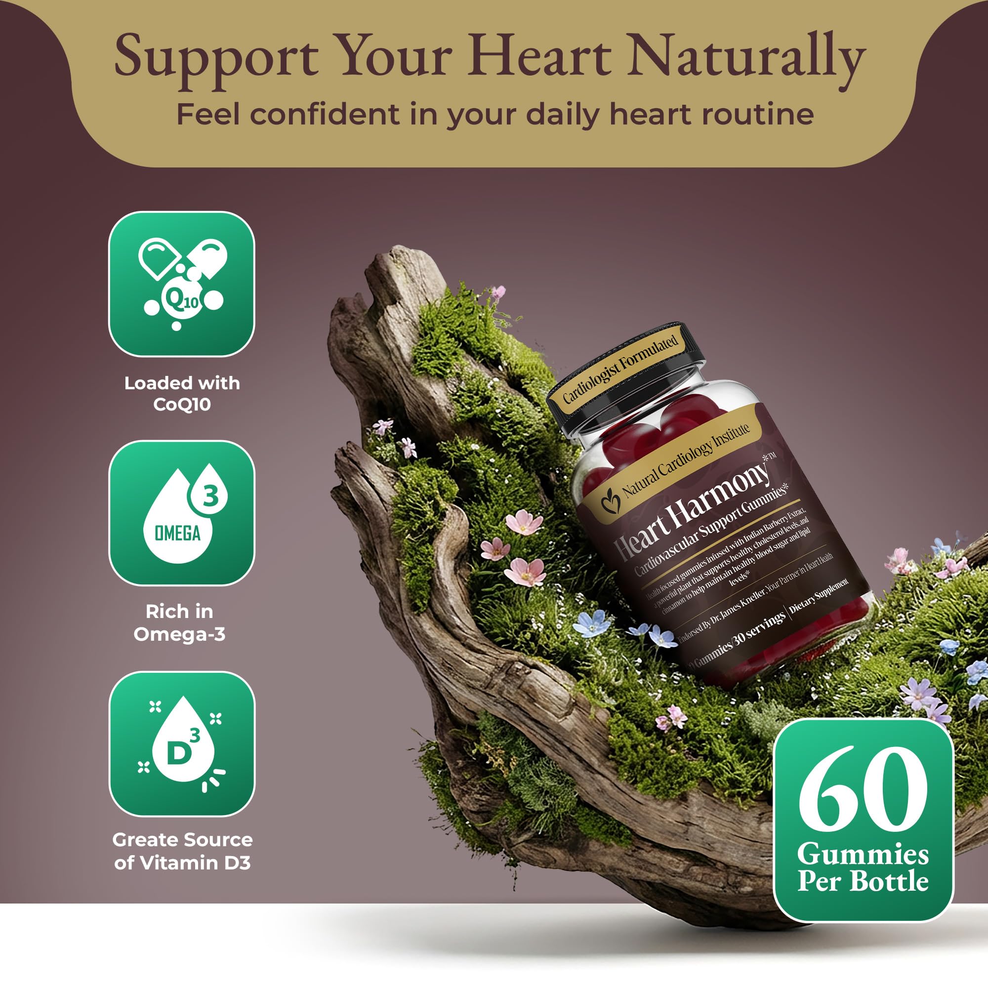 Heart Harmony: empaque en primer plano para consumo diario fácil.