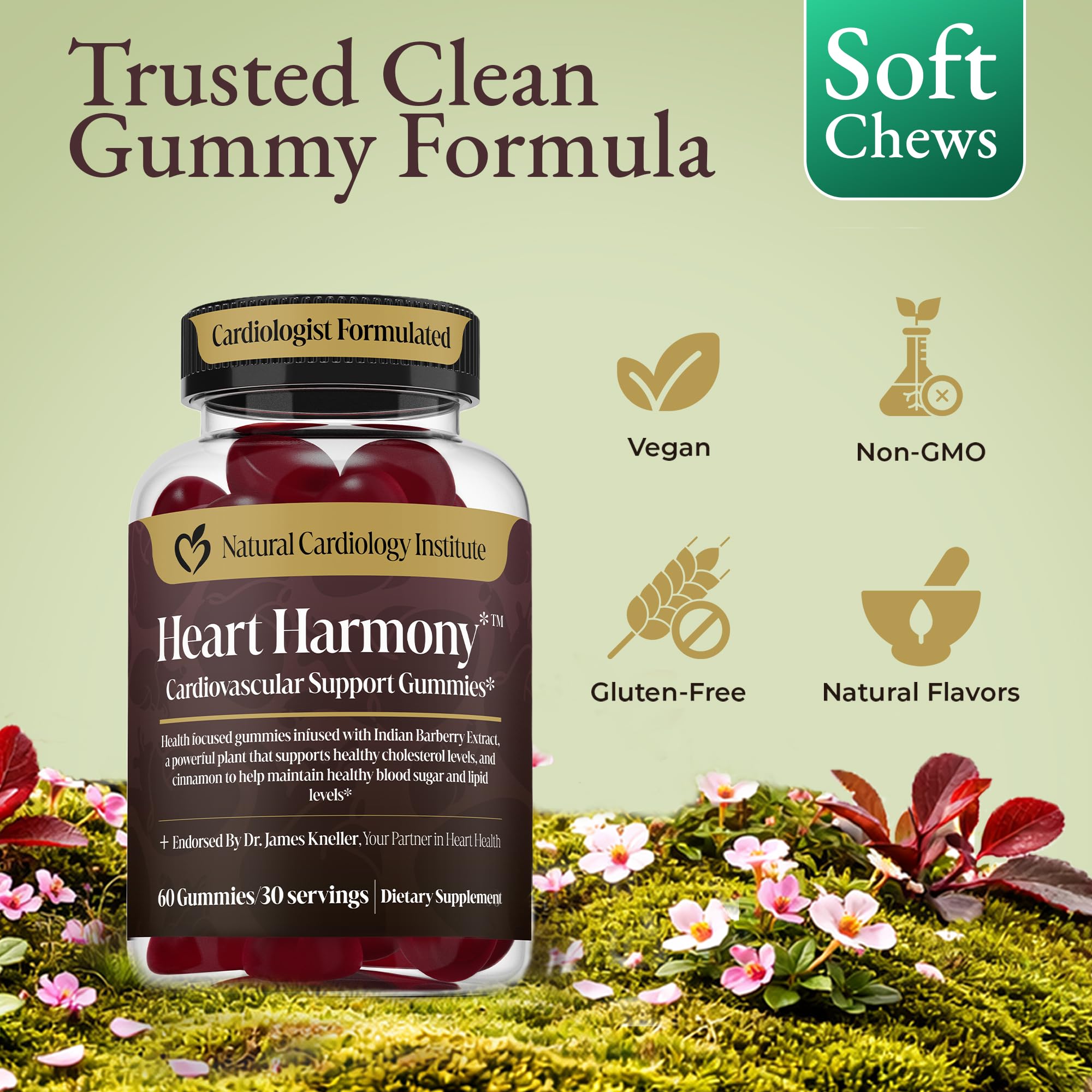 Heart Harmony: gomitas sin colores artificiales, textura agradable para masticar.