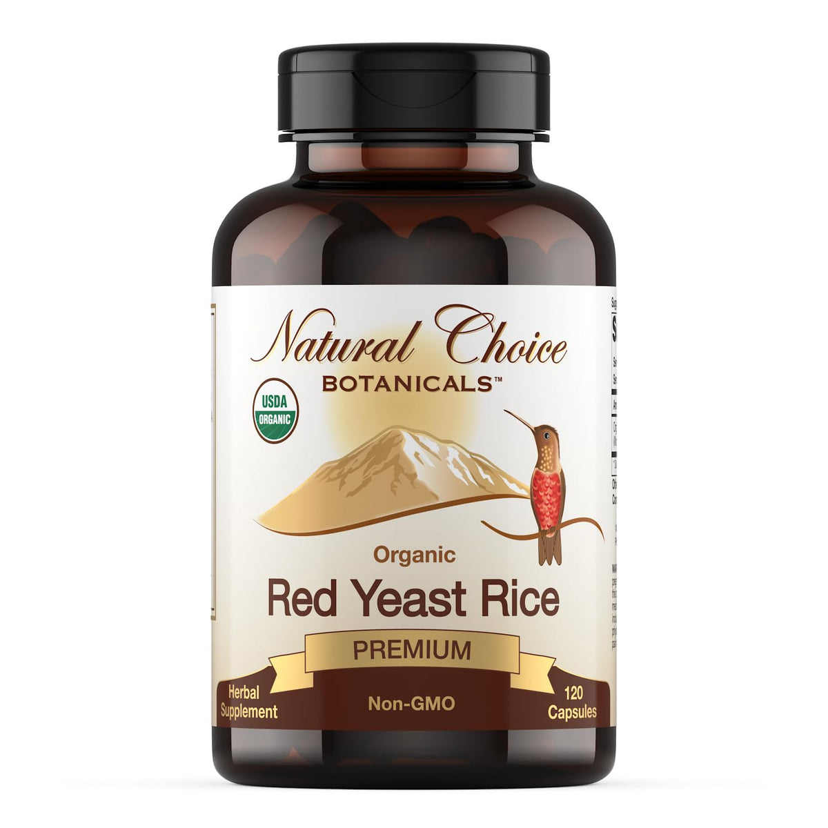 Natural Choice Botanicals Arroz de Levadura Roja en frasco de cápsulas para uso diario