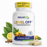 Natural Cure Labs Level Off: botella de cápsulas para apoyo metabólico tras las comidas
