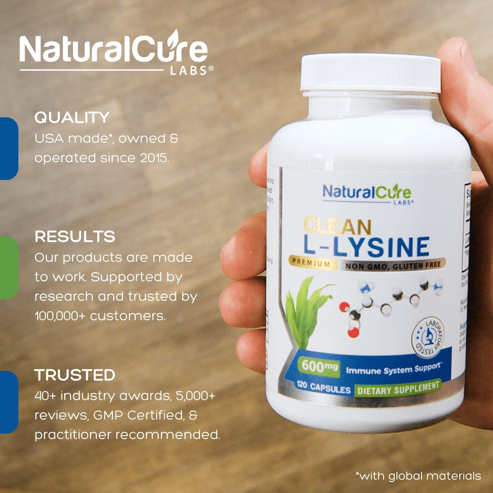 Natural Cure Labs lisina 600 mg cápsula dentro, detalle de la textura suave