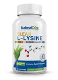 Natural Cure Labs lisina 600 mg cápsula frente para uso diario