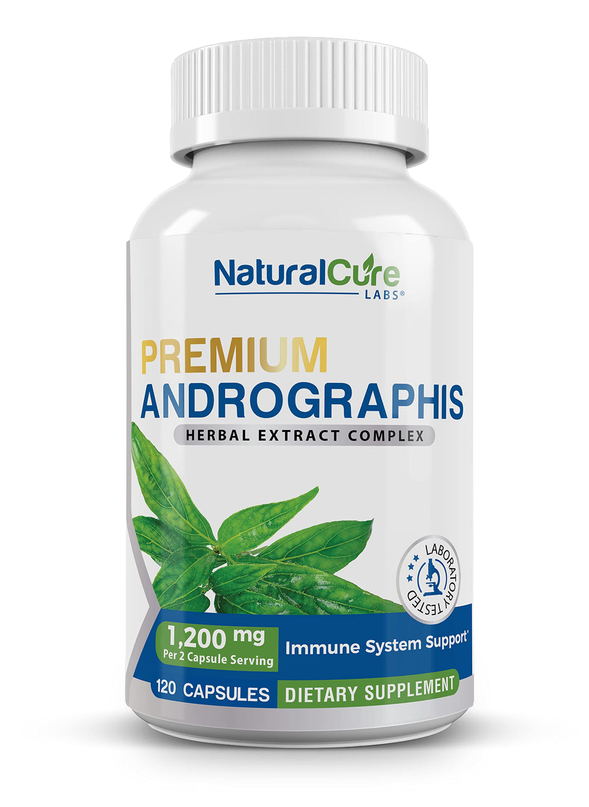 Natural Cure Labs Premium Andrographis Paniculata, bote de cápsulas para uso diario.
