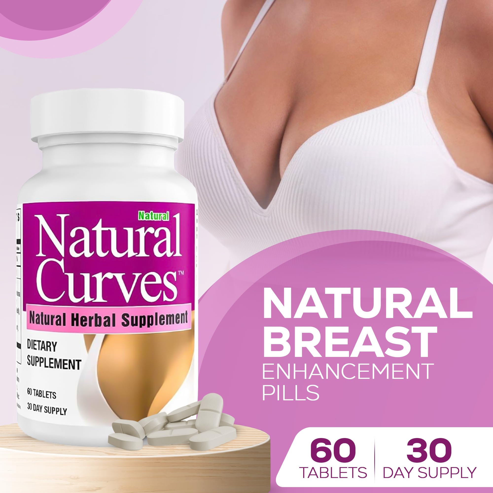 Natural Curves mezcla de hierbas fenogreco para apoyo natural.