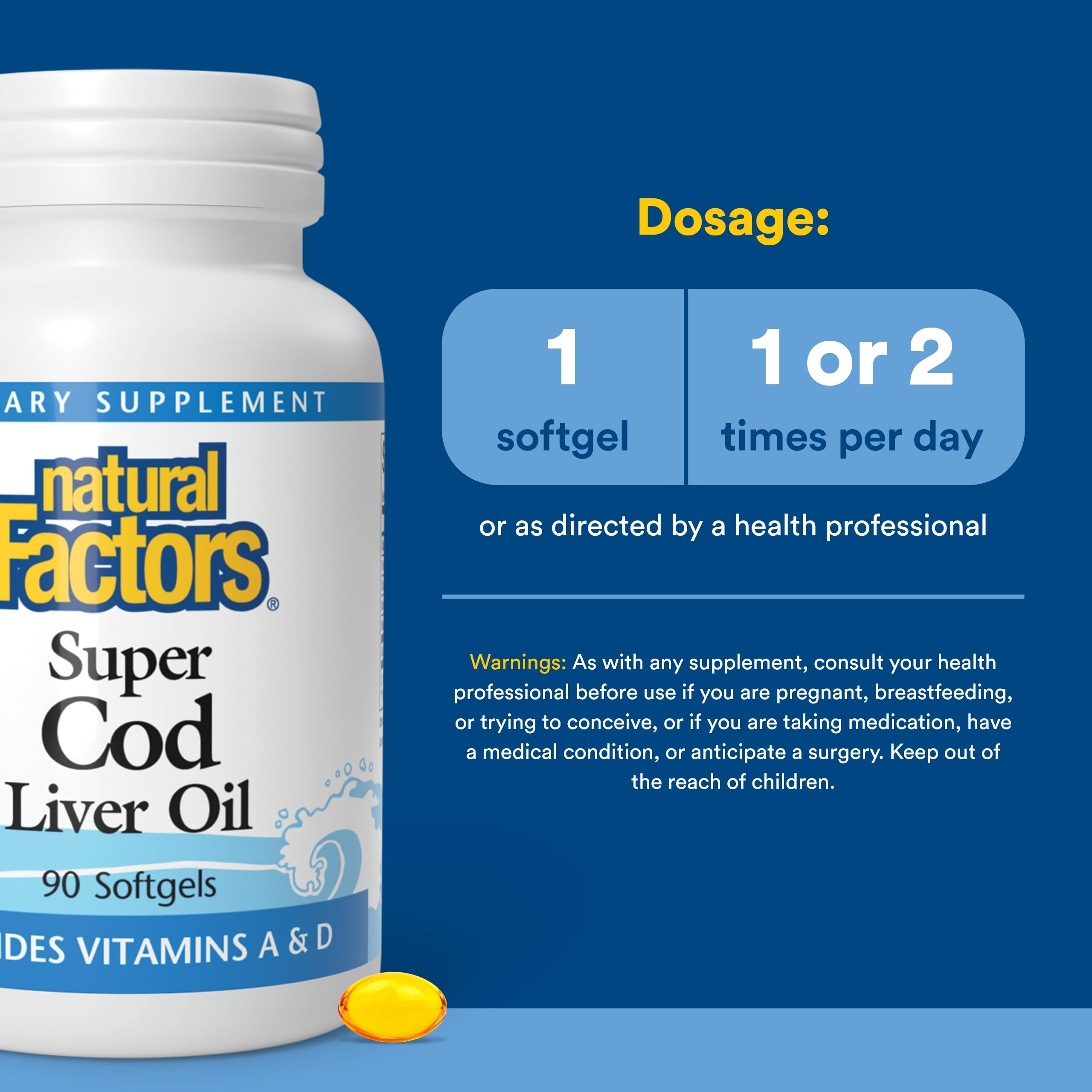 Natural Factors Aceite de Hígado de Bacalao: dosis diarias para apoyo nutrimental.