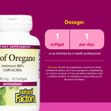 Natural Factors Aceite de Orégano Softgel cápsula: uso diario para apoyo inmunitario