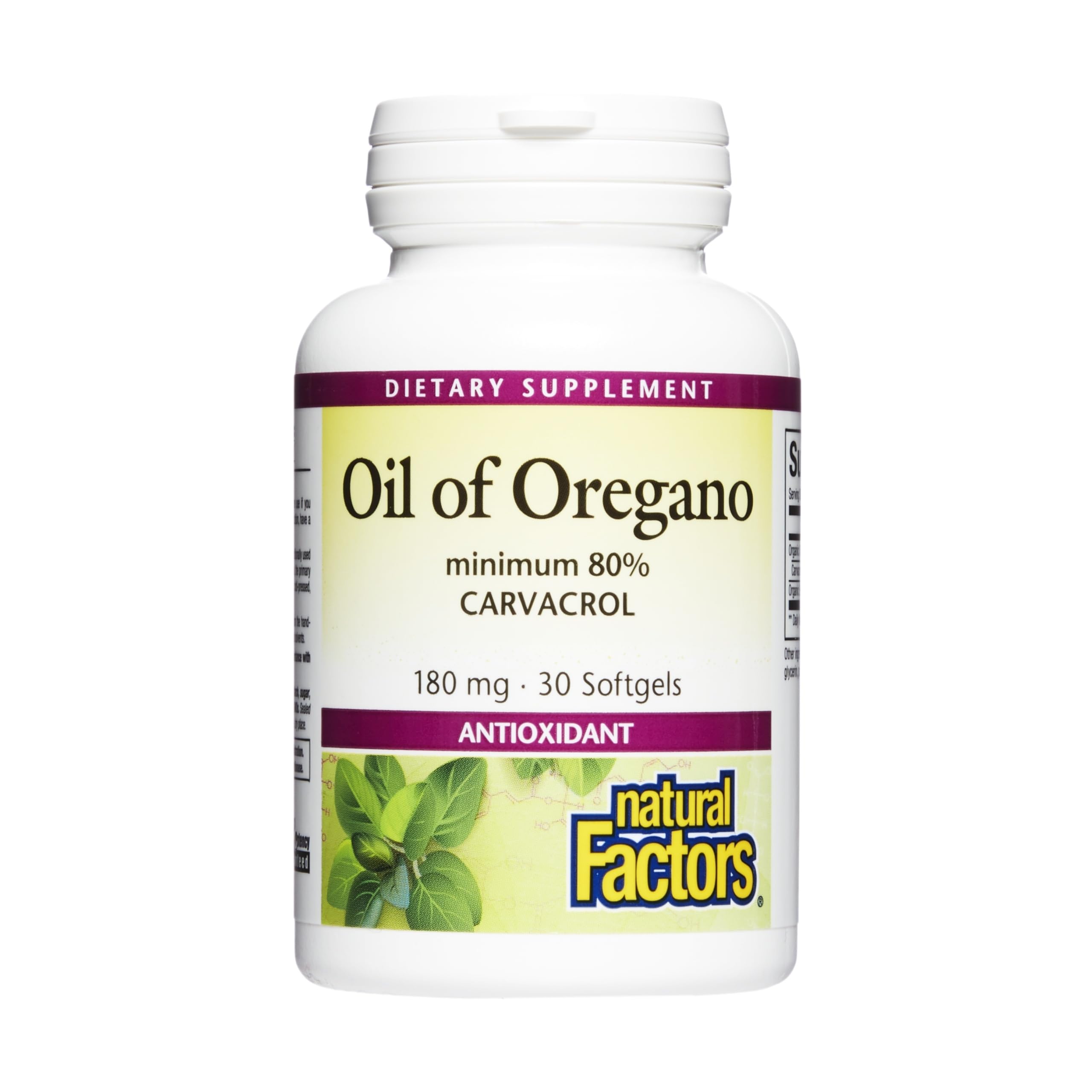 Natural Factors Aceite de Orégano Softgel: envase para apoyar la salud diaria
