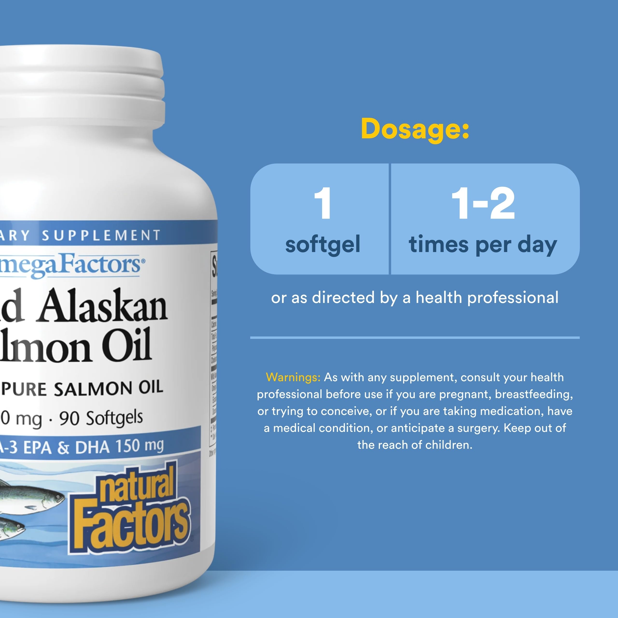 Natural Factors Aceite de Salmón Alaska, cápsulas, textura suave para consumo