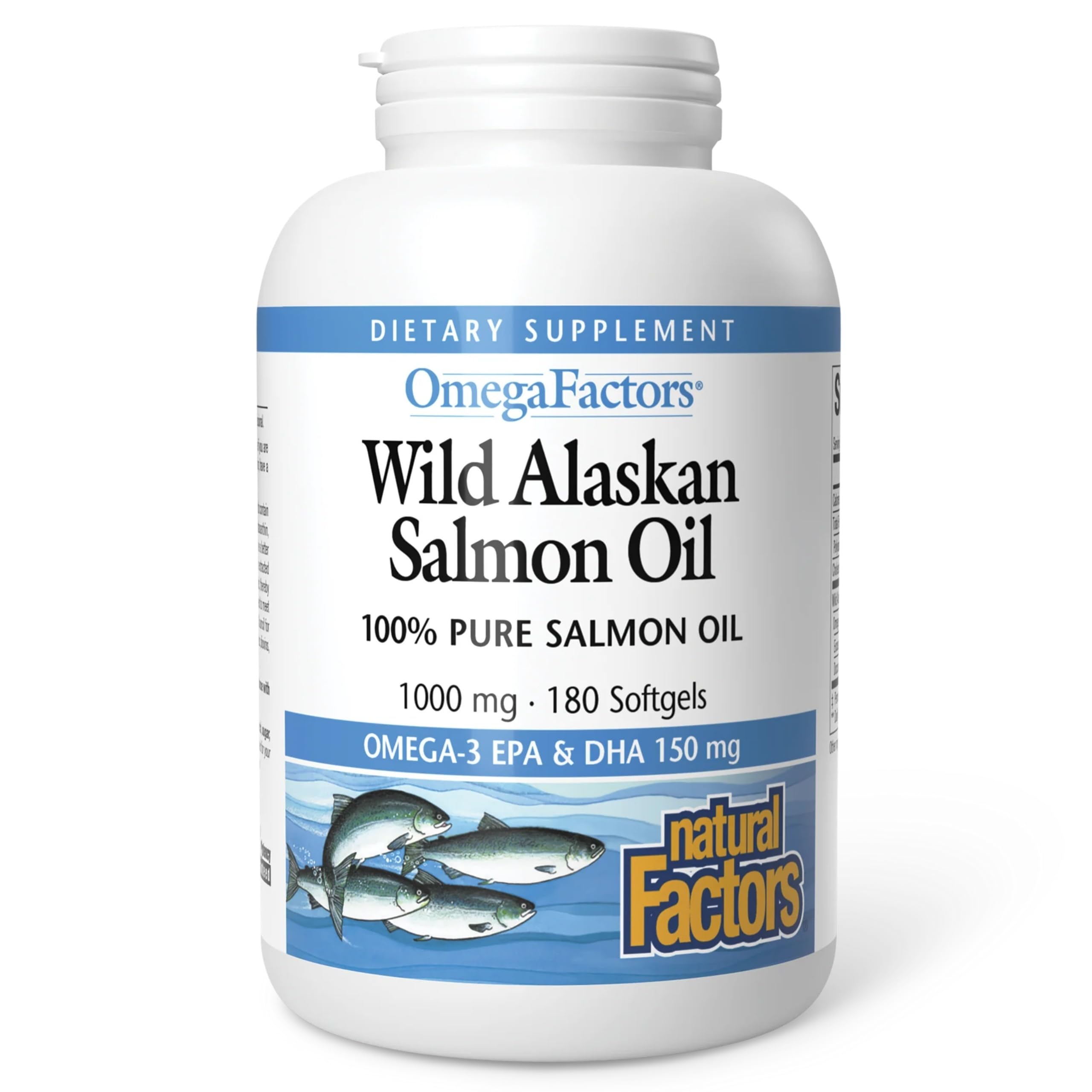 Natural Factors aceite de Salmón Salvaje Alaska: botella con omega-3 para equilibrio diario