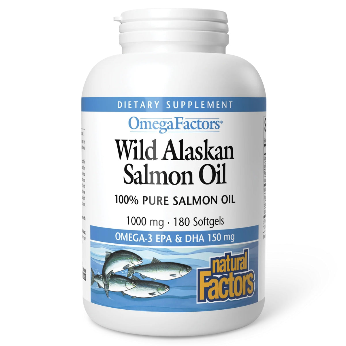 Natural Factors aceite de Salmón Salvaje Alaska: botella con omega-3 para equilibrio diario