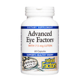 Natural Factors Advanced Eye Factors: botella frontal, apoyo diario a la visión.