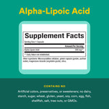 Natural Factors Ácido Alfa-Lipoico 200 mg, envase frontal, protección de otros antioxidantes