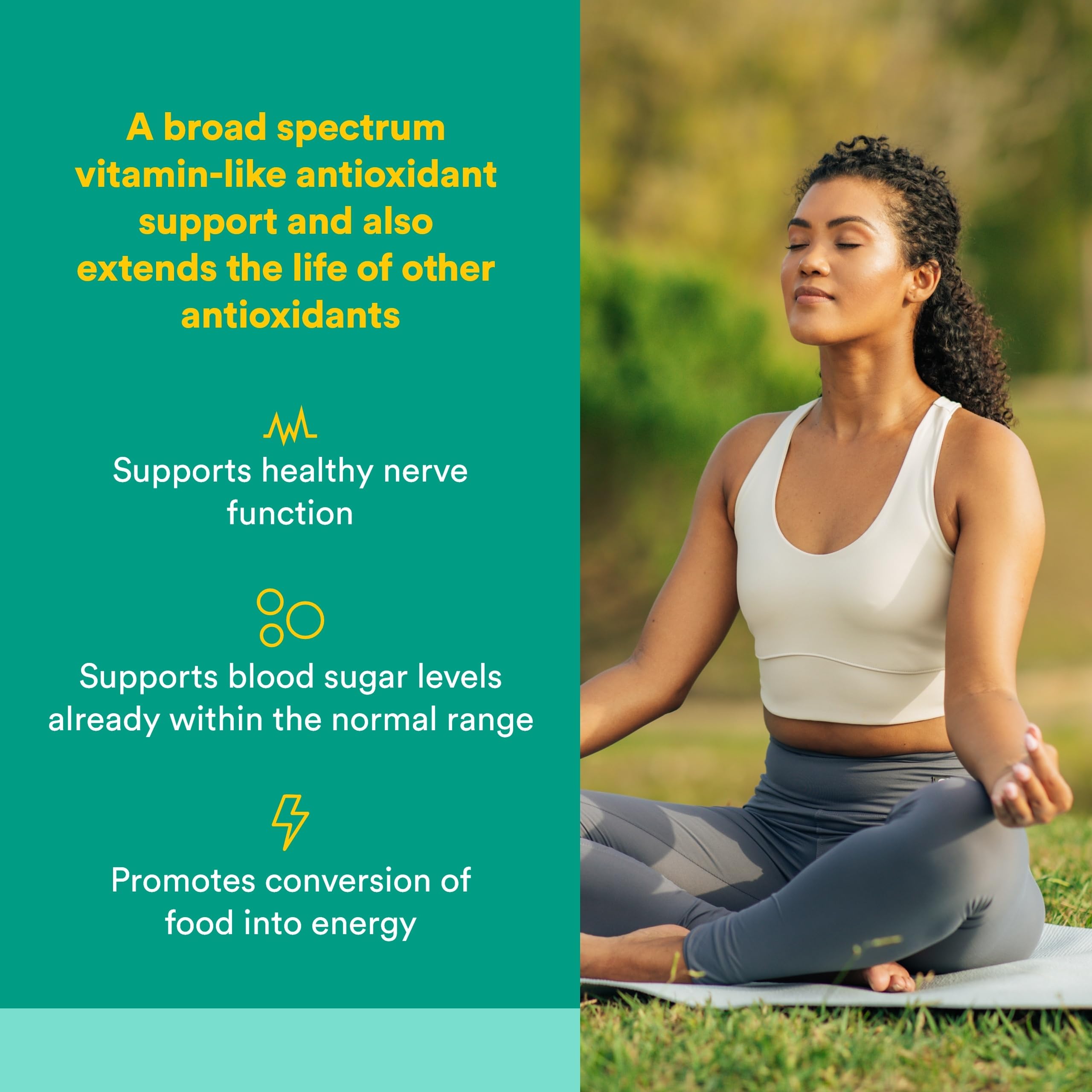 Natural Factors Ácido Alfa-Lipoico 200 mg, etiqueta visible, defensa antioxidante
