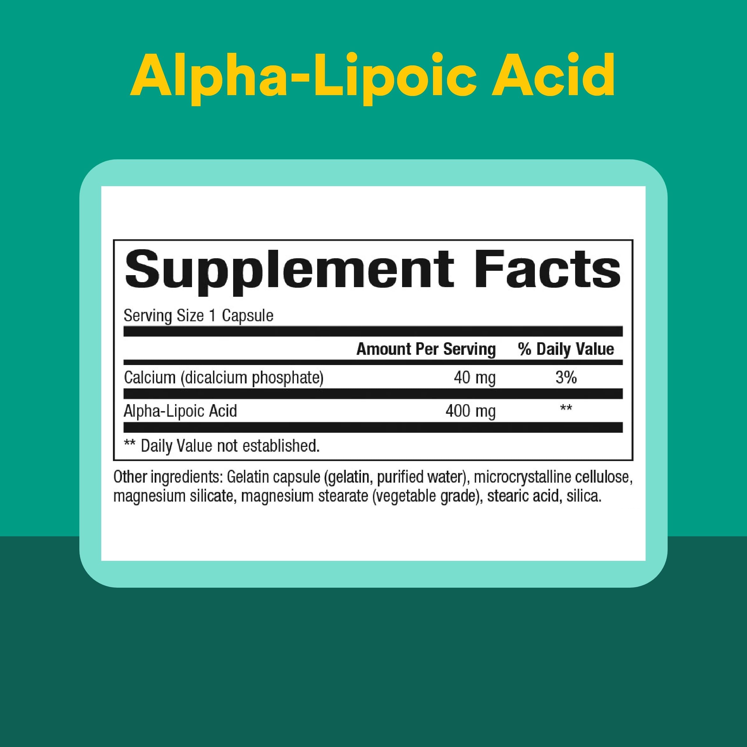 Natural Factors Ácido Alfa-Lipoico 400 mg indicación de dosis diaria