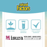 Ambiente de dormitorio con frasco Natural Factors para descanso nocturno