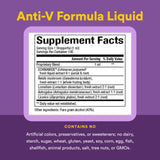 Natural Factors Anti-V etiqueta: sello orgánico y libre de OGM visible.