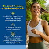 Natural Factors L-Arginina: botella de cápsulas lista para consumo diario.