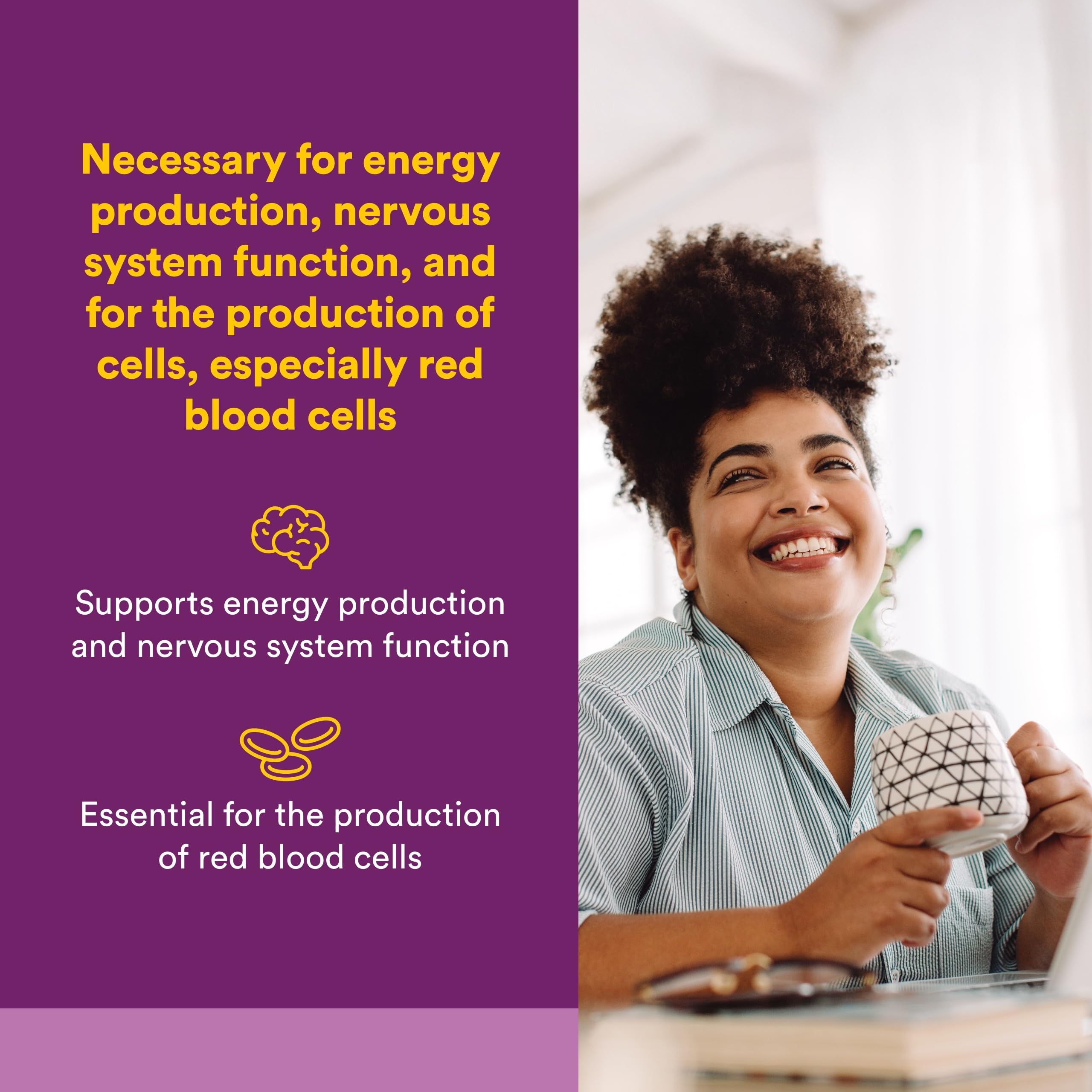 Natural Factors B12 1000 mcg, botella con etiqueta, soporte para funciones nerviosas.