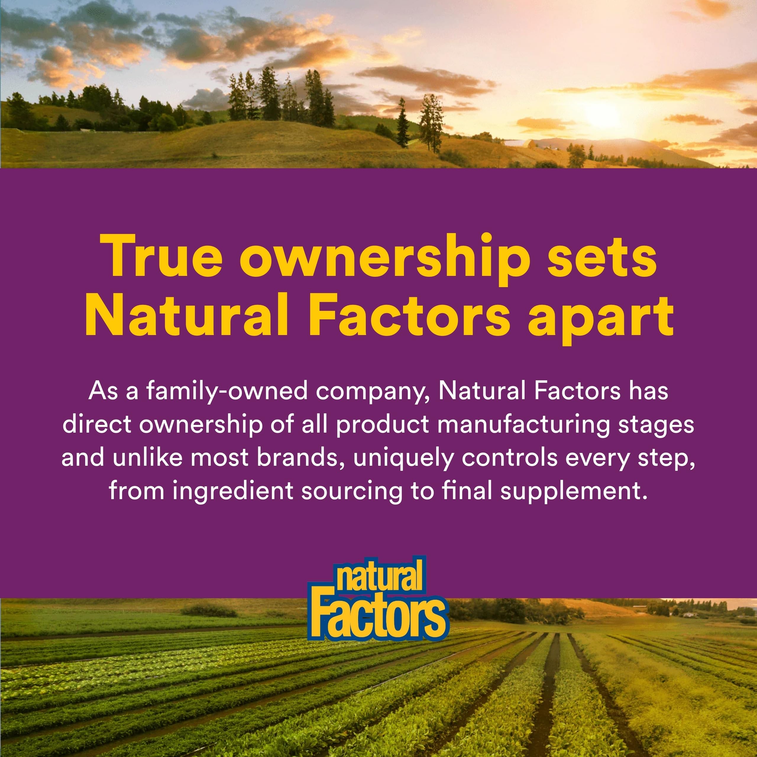 Natural Factors finca orgánica certificada, cultivo sostenible y biodiversidad.
