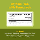 Natural Factors Betaine HCL 500 mg, caja, presentación práctica para uso diario.