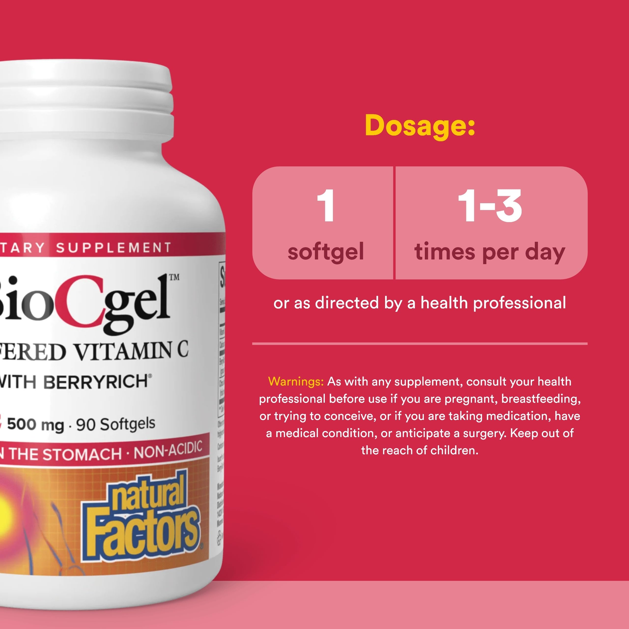 Natural Factors BioCgel con BerryRich: mezcla de fruta para antioxidantes.