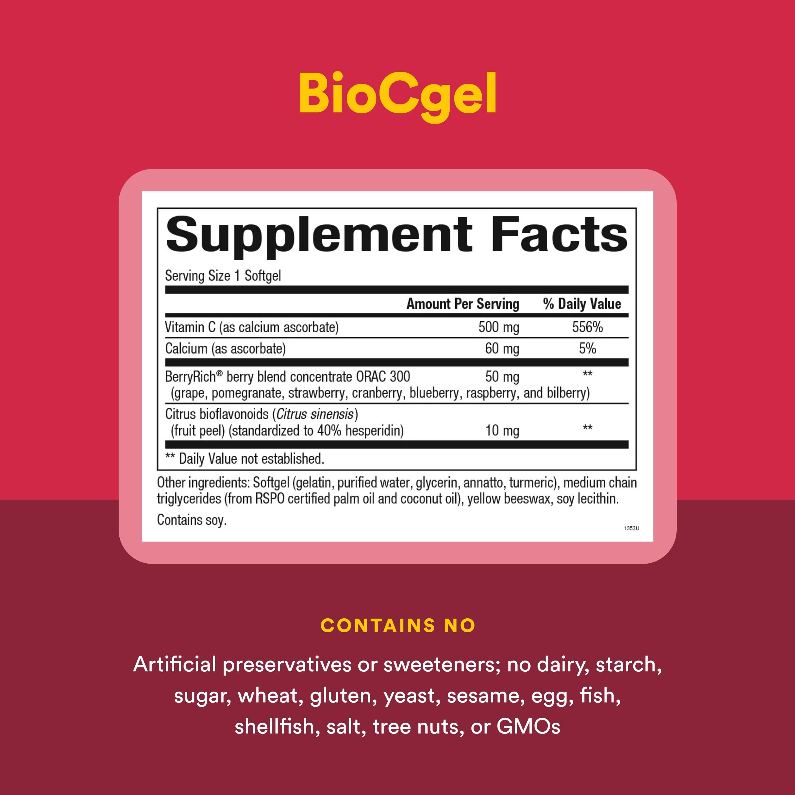 Natural Factors BioCgel: calcio ascórbato en formato no ácido, suave para estómago.