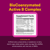 Natural Factors BioCoenzymated Active B Complex frente del envase, información útil para uso diario