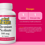 Cápsula de Natural Factors Cromo Picolinato 500 mcg en primer plano
