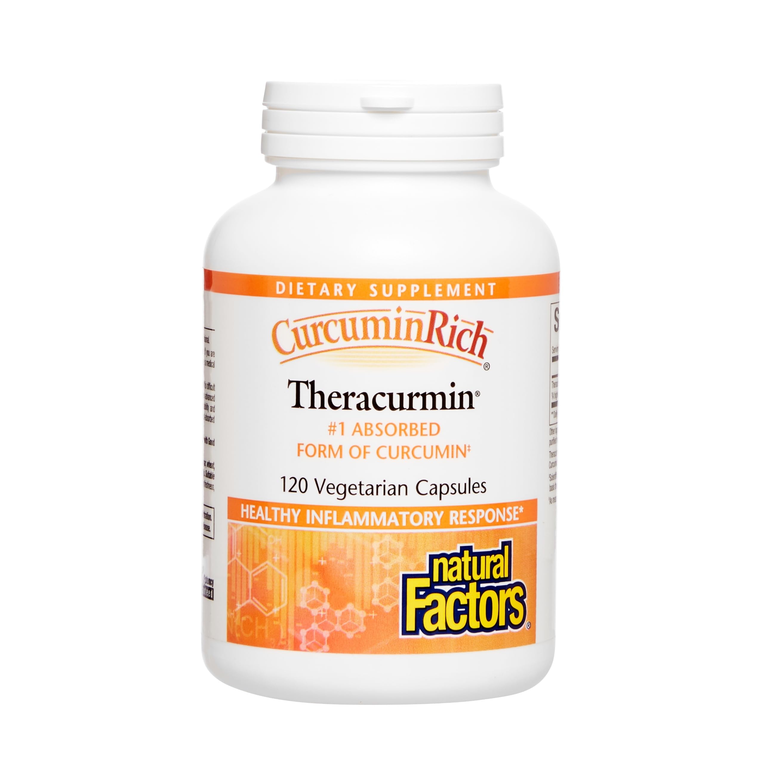 Natural Factors CurcuminRich Theracurmin, botella visible, apoyo al bienestar diario