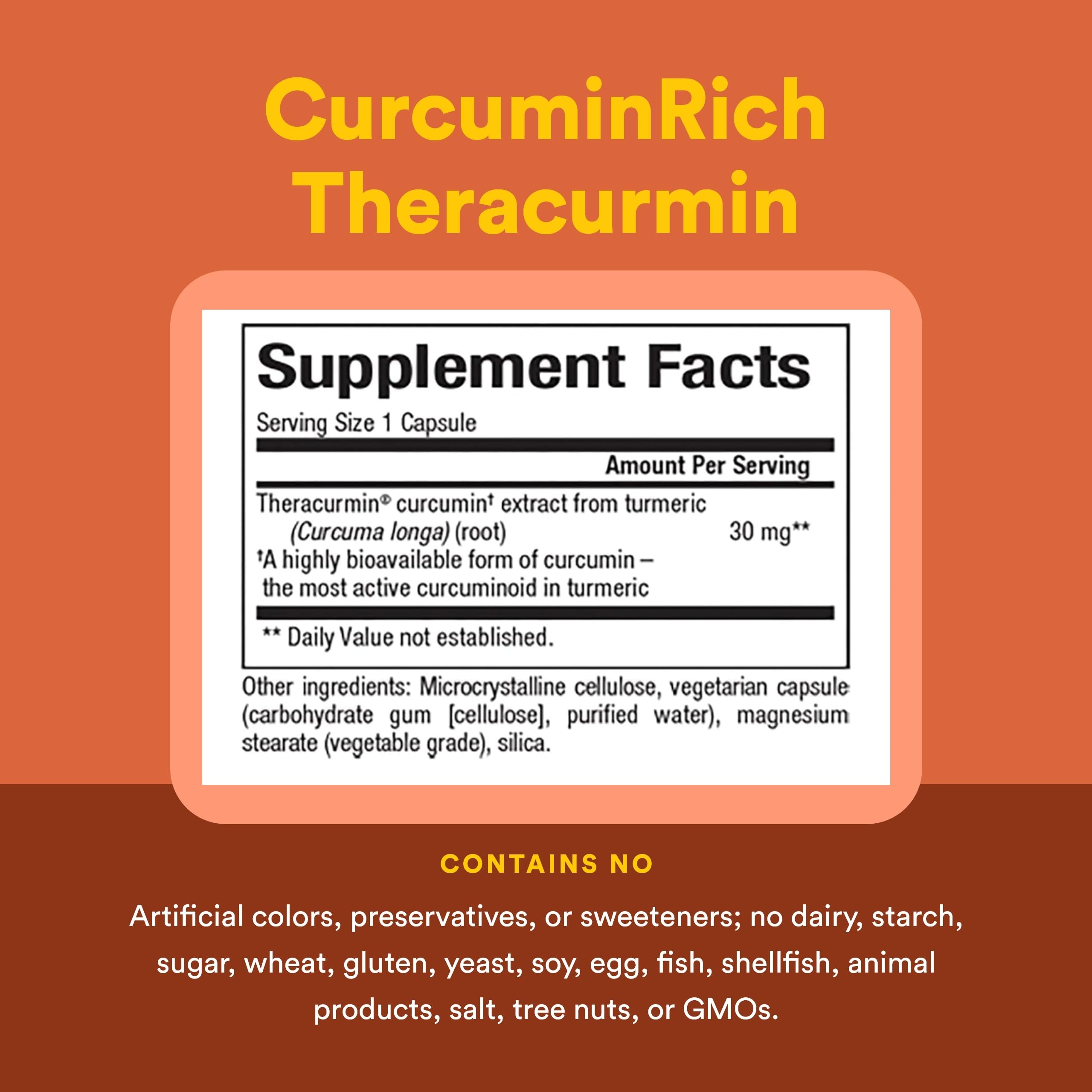 Natural Factors CurcuminRich Theracurmin ingredientes, curcumina de alta biodisponibilidad