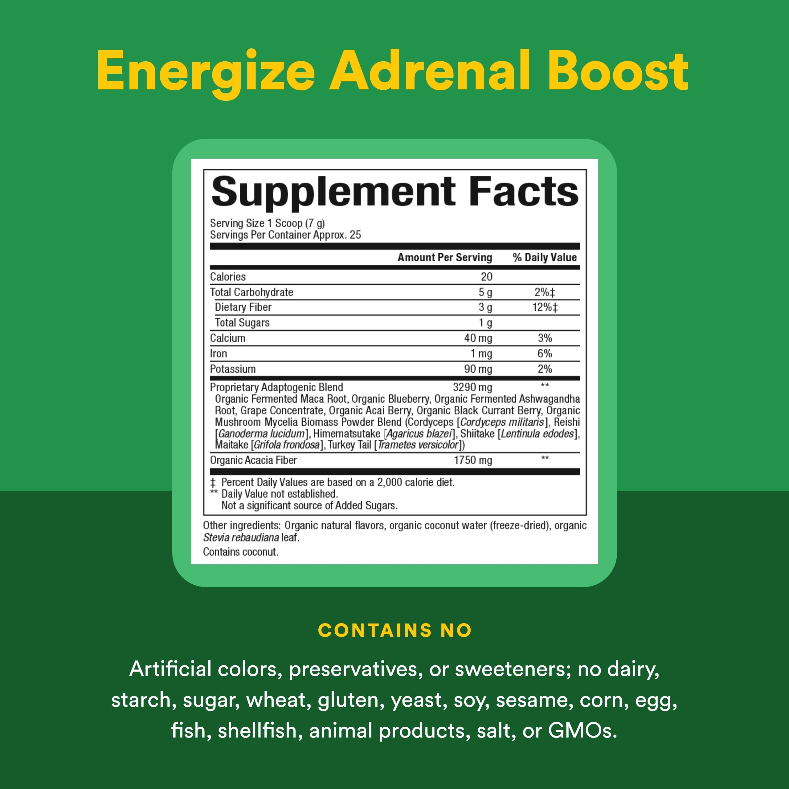 Natural Factors Energize Adrenal Boost: recetas y bowls con polvo vegetal.