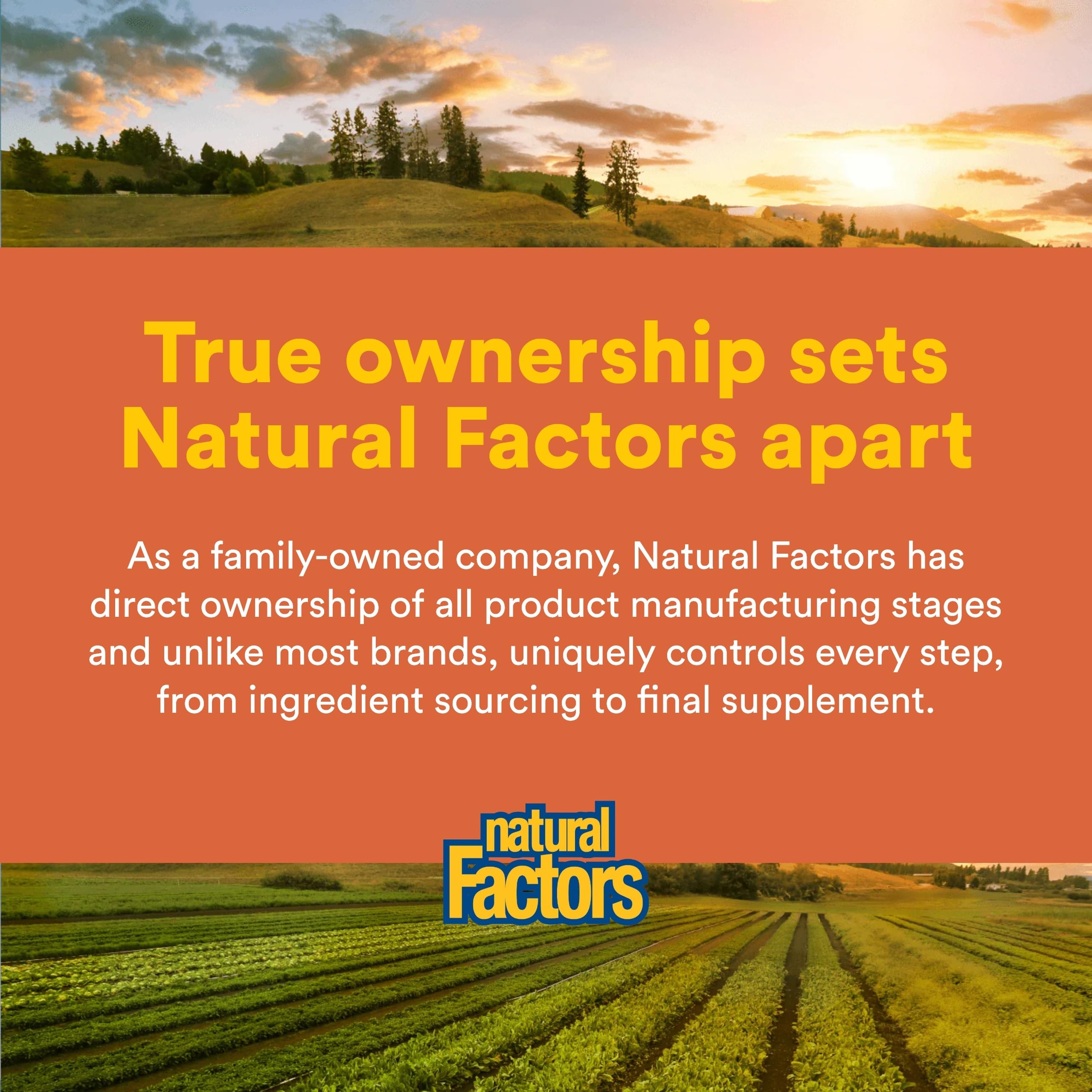 Natural Factors envase de 180 piezas, práctico para uso diario.