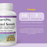 Natural Factors STRESS-RELAX Serenidad adrenal, detalle de la etiqueta para claridad de ingredientes.